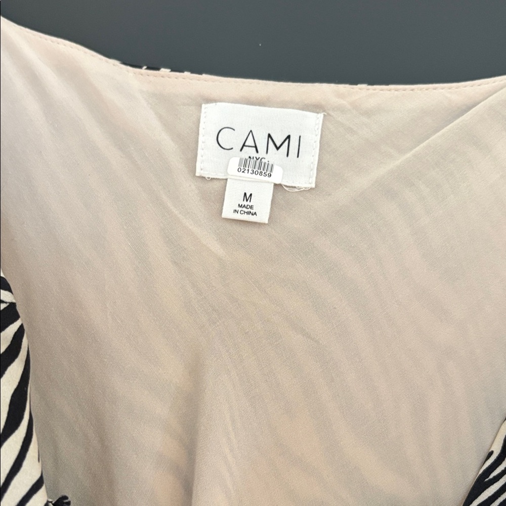 Cami NYC The Raven Zebra Print Silk Midi Dress Size MEDIUM - Picture 3 of 4